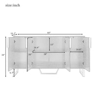 Modern Sideboard with 4 Doors, Metal Handles & Legs, Adjustable Shelves - Stylish Black Kitchen Cabinet Storage Solution