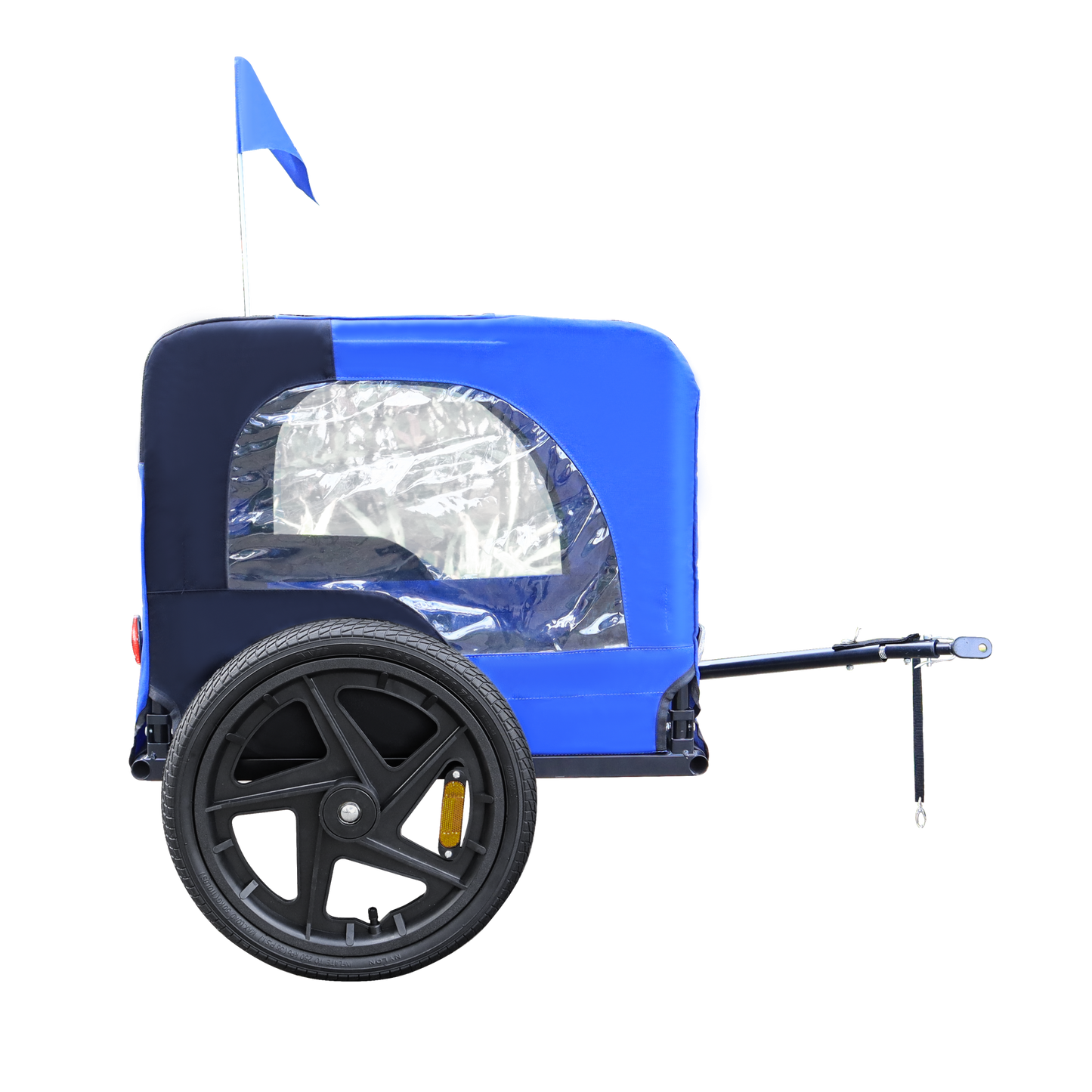 Blue 16-Inch High-Quality Air Wheel Pet Bike Trailer for Dogs - Foldable Bicycle Dog Trailer, Lightweight & Durable Design