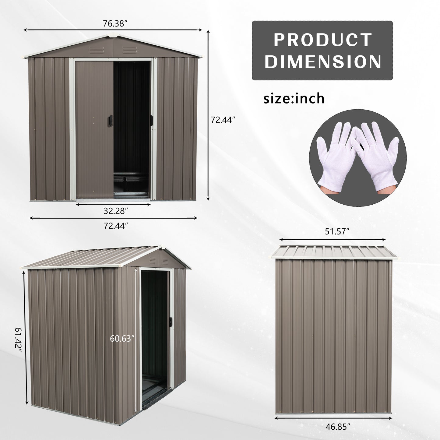6ft x 5ft Outdoor Metal Storage Shed - Durable Garden Storage Solution, Weather-Resistant Backyard Organizer, Gray