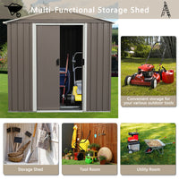 6ft x 5ft Outdoor Metal Storage Shed - Durable Garden Storage Solution, Weather-Resistant Backyard Organizer, Gray