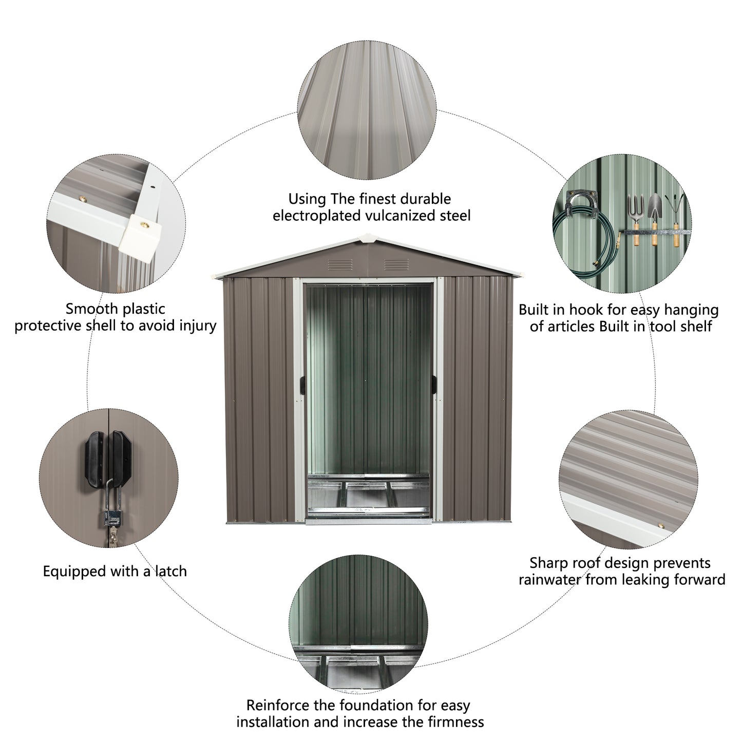 6ft x 5ft Outdoor Metal Storage Shed - Durable Garden Storage Solution, Weather-Resistant Backyard Organizer, Gray