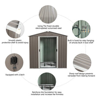 6ft x 5ft Outdoor Metal Storage Shed - Durable Garden Storage Solution, Weather-Resistant Backyard Organizer, Gray