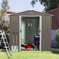 6ft x 5ft Outdoor Metal Storage Shed - Durable Garden Storage Solution, Weather-Resistant Backyard Organizer, Gray