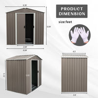 6ft x 5ft Outdoor Metal Storage Shed - Durable Garden Storage Solution, Weather-Resistant Backyard Organizer, Gray