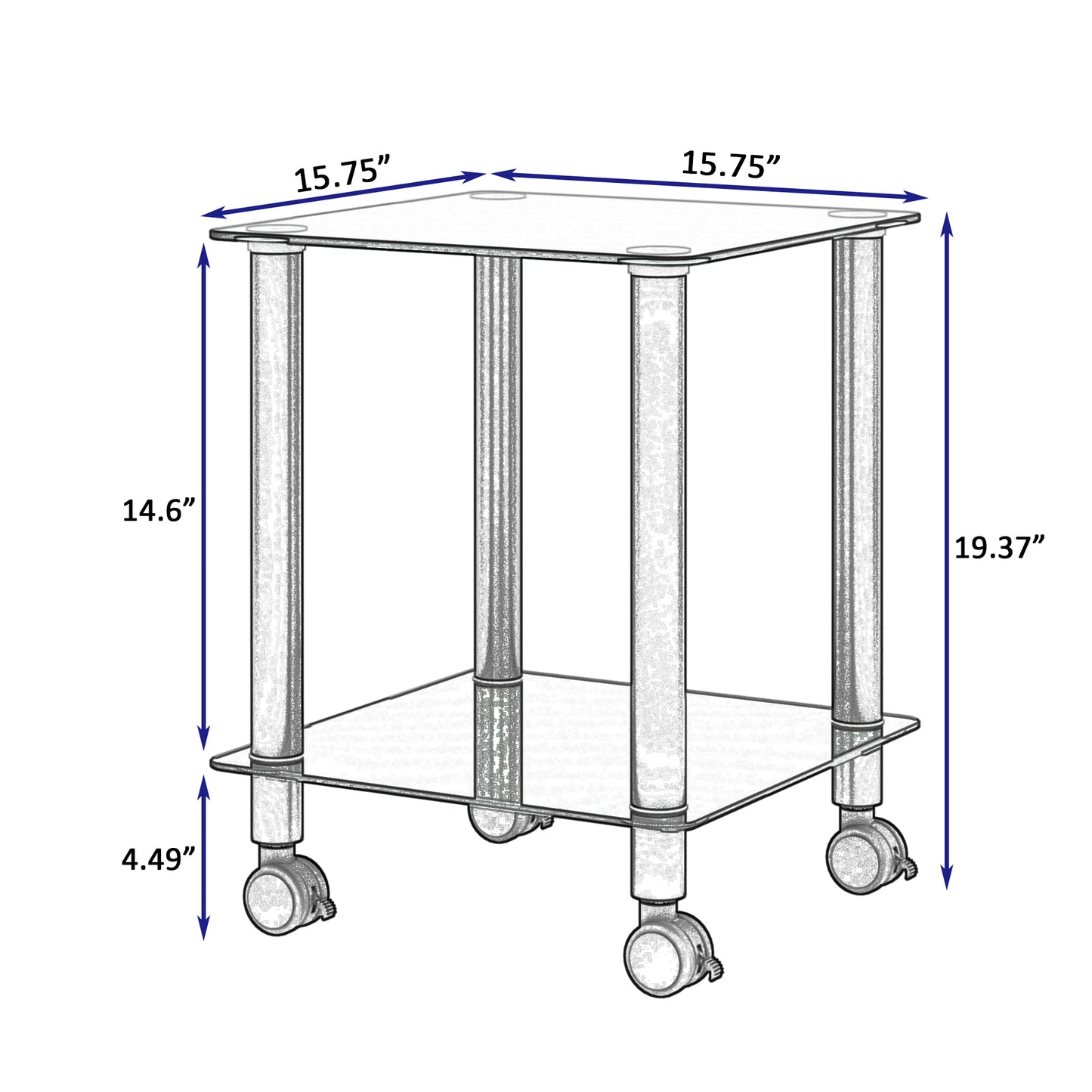 2-Piece Black Side Table Set - Modern 2-Tier End Tables for Living Room, Nightstand & Sofa Table with Storage Shelf