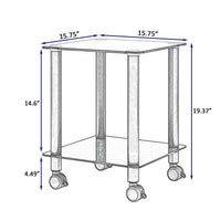 2-Piece Black Side Table Set - Modern 2-Tier End Tables for Living Room, Nightstand & Sofa Table with Storage Shelf