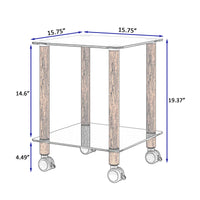 Modern 2-Tier Black & Walnut Side Table - Versatile Nightstand & Sofa End Table with Storage Shelf