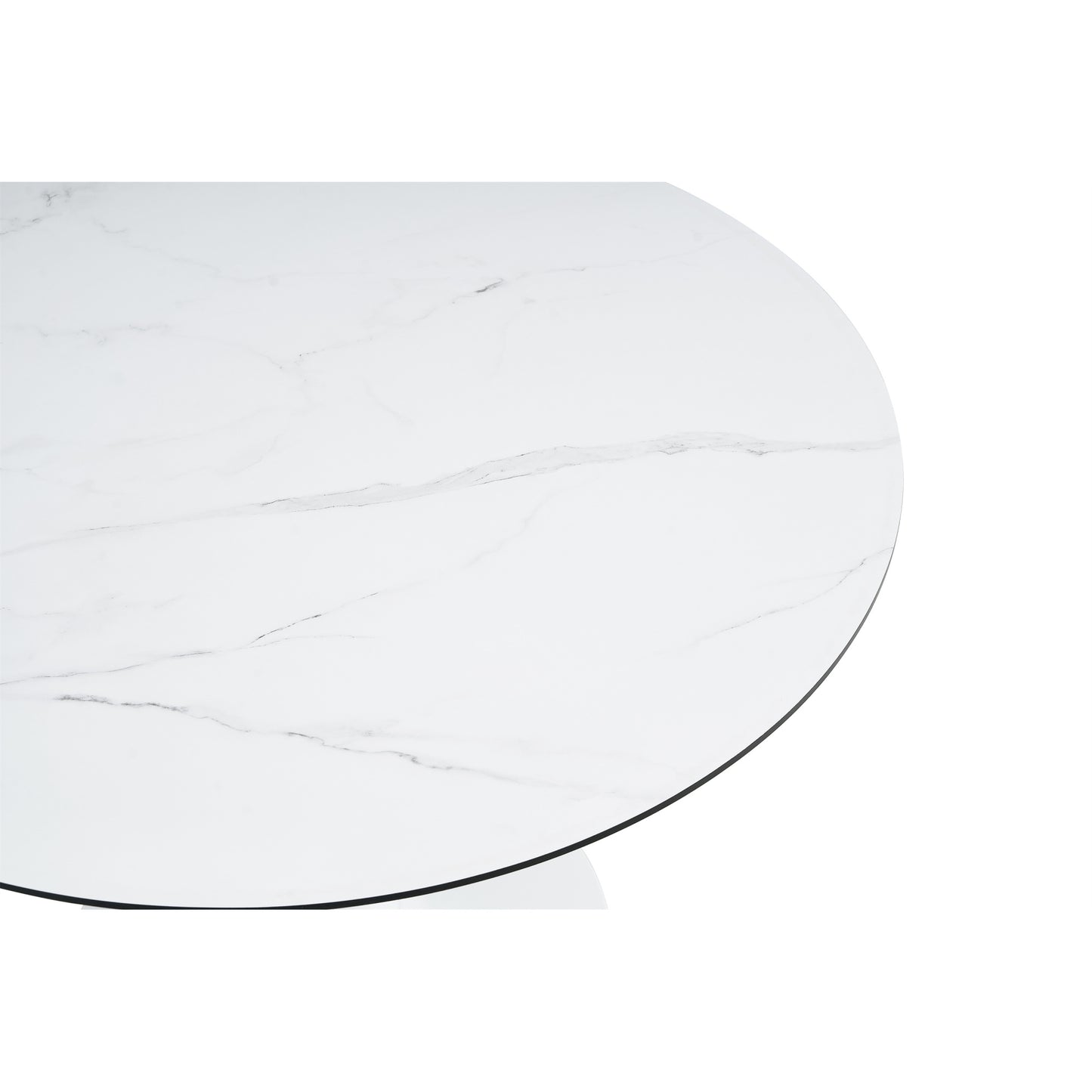 Stylish Round Dining Table - 106cm White Marble Top, Modern Design, Perfect for Dining Room or Kitchen, 1pc per Carton