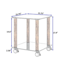 Modern 2-Tier Black & Walnut Side Table - Versatile Nightstand & Sofa End Table with Storage Shelf