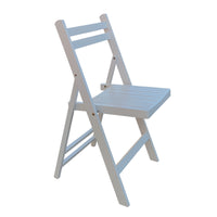 Set of 4 Slatted Wood Folding Chairs for Special Events - Elegant White Folding Chairs for Indoor/Outdoor Use