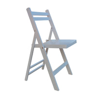 Set of 4 Slatted Wood Folding Chairs for Special Events - Elegant White Folding Chairs for Indoor/Outdoor Use