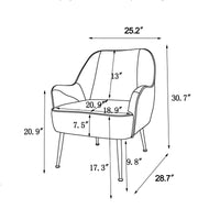 Modern Soft White Teddy Fabric Accent Chair - Ergonomic Living Room & Bedroom Chair with Gold Adjustable Legs - Ivory