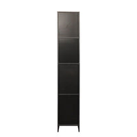 Freestanding Kitchen Cabinet with Inadjustable Shelves & 2 Doors - Black Storage Solution for Dining Room or Pantry