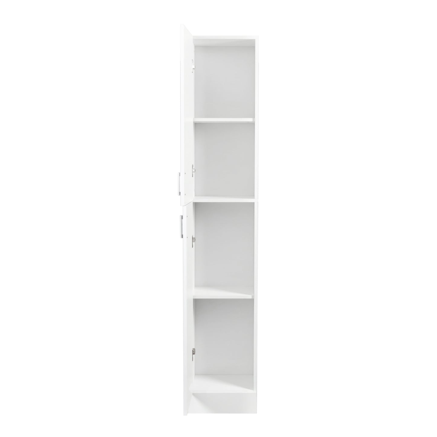 Freestanding Kitchen Cabinet with Adjustable Shelves and Double Doors - White Storage Unit for Dining Room & Home Organization