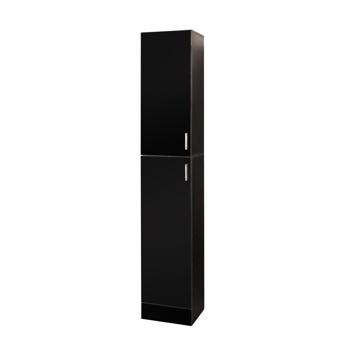 Freestanding Kitchen Cabinet with Inadjustable Shelves & 2 Doors - Black Storage Solution for Dining Room or Pantry