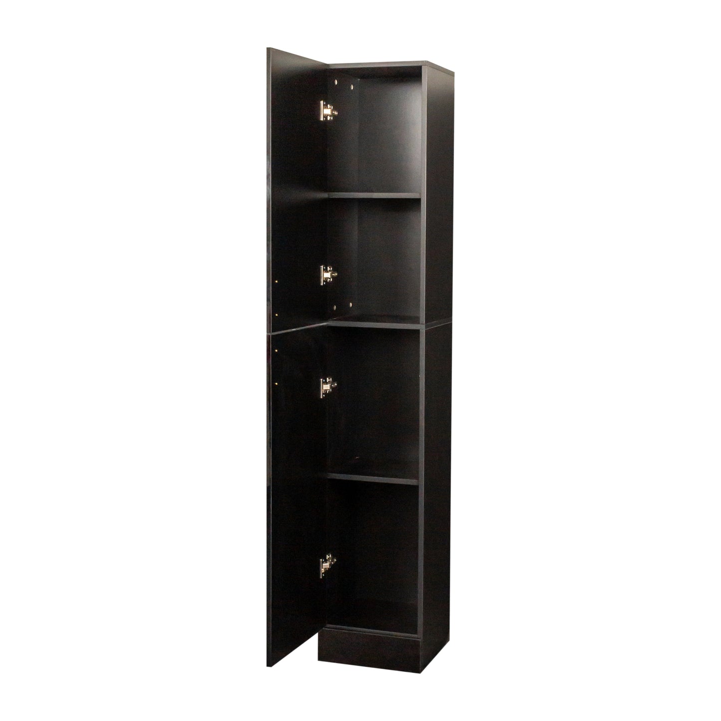 Freestanding Kitchen Cabinet with Inadjustable Shelves & 2 Doors - Black Storage Solution for Dining Room or Pantry