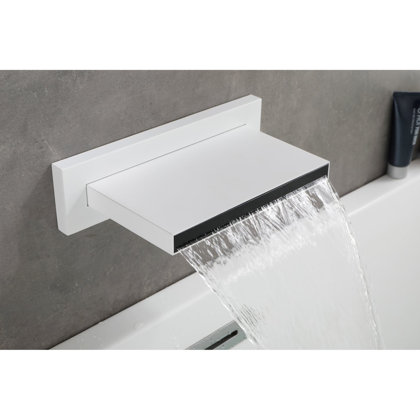 Waterfall Tub Faucet - Wall Mount Bathtub Filler Spout for Bathroom Sink, High Flow Cascade Showerhead, Multiple Uses