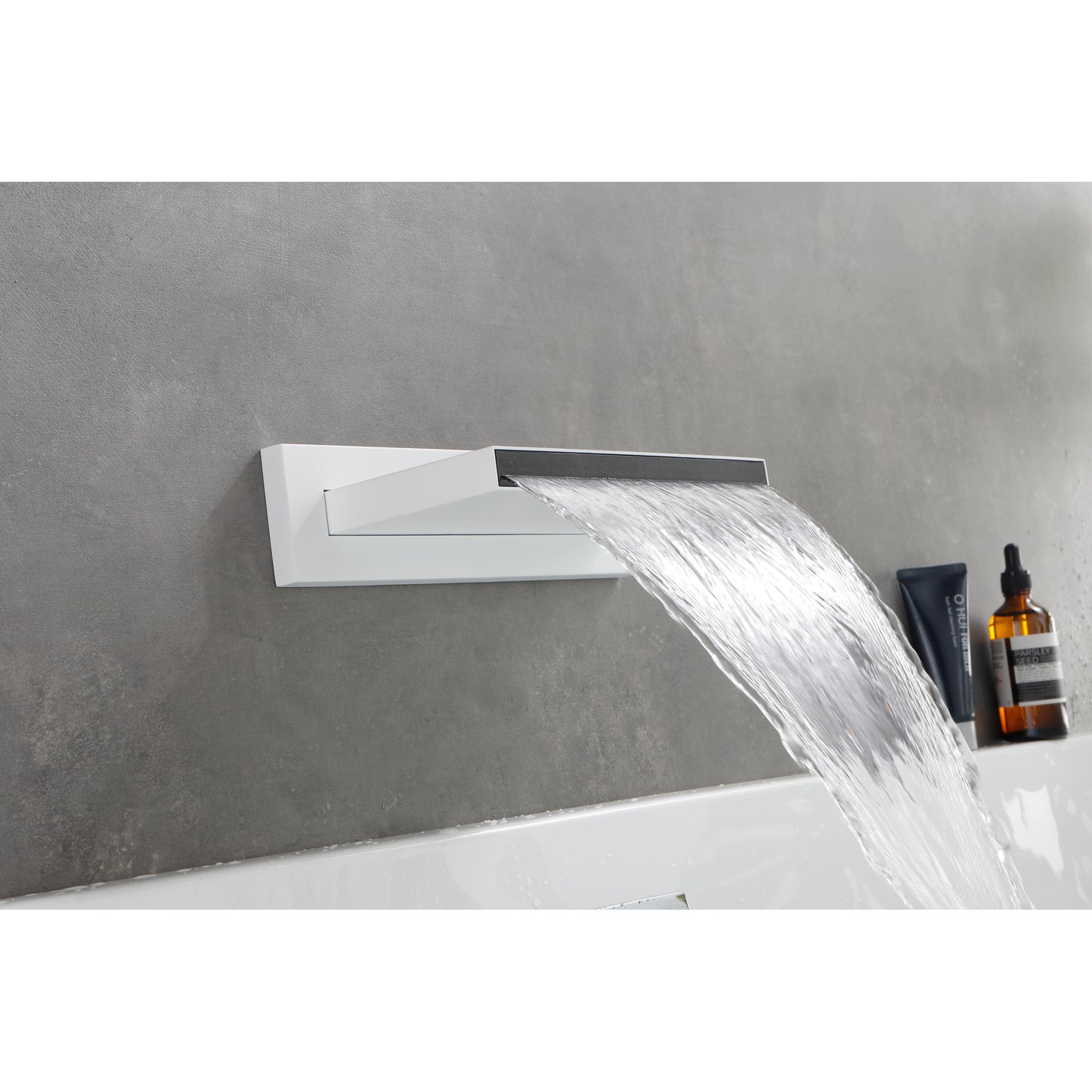 Waterfall Tub Faucet - Wall Mount Bathtub Filler Spout for Bathroom Sink, High Flow Cascade Showerhead, Multiple Uses