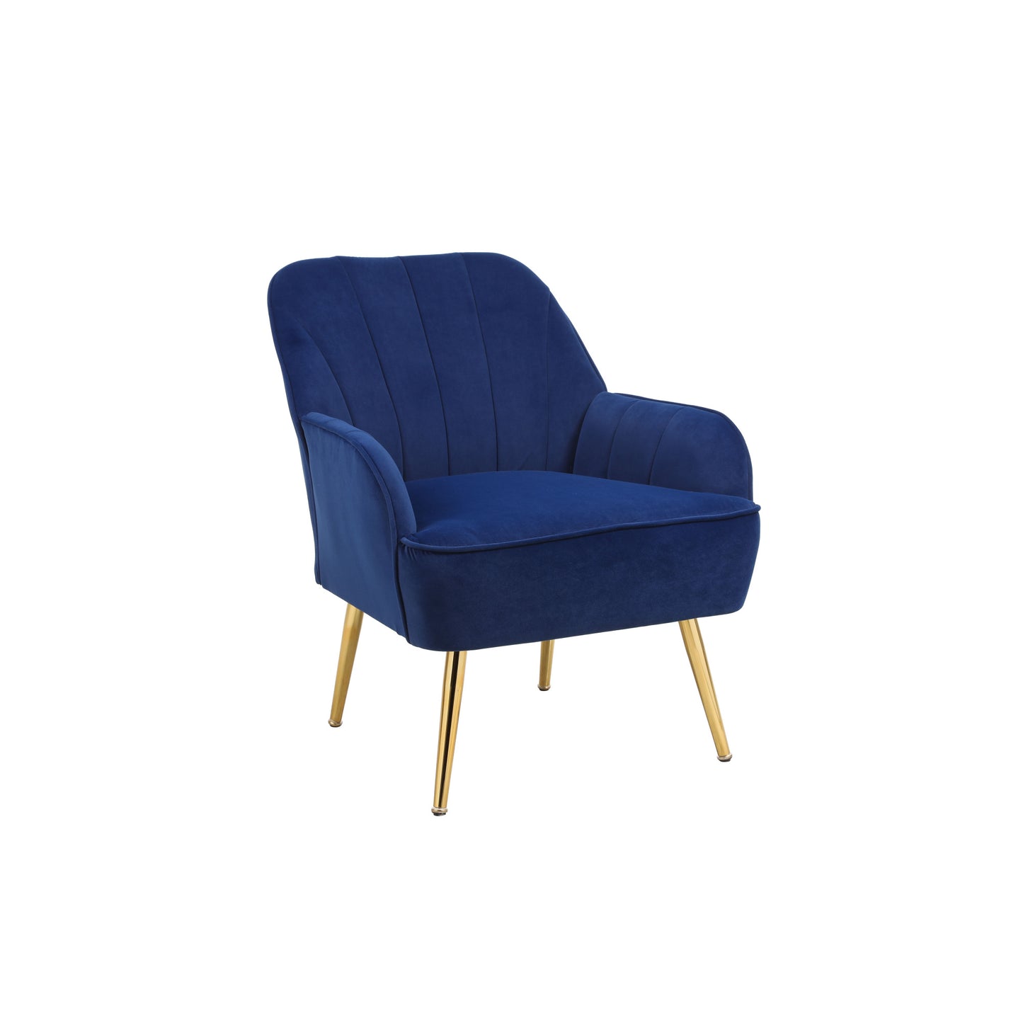 Modern Mid Century Velvet Sherpa Armchair for Living Room, Bedroom, Office - Easy Assembly, Navy