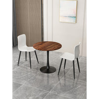 Round Nature Wood 80cm Dining Table - Modern Tulip Style, Perfect for Small Spaces, 1pc per Carton