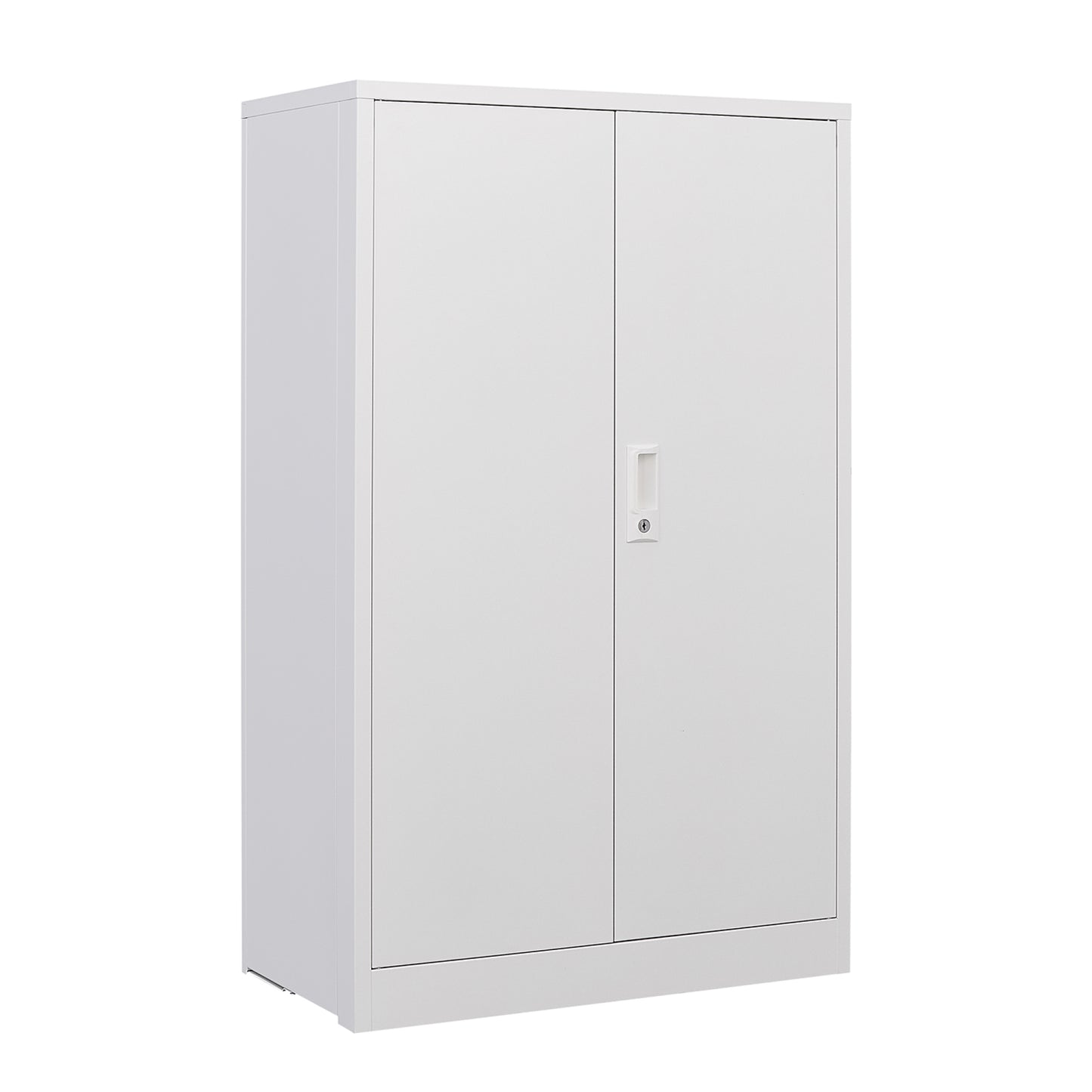 Metal Storage Cabinet with Locking Doors, Adjustable Shelf - Folding Filing Locker for Home Office, School, Garage - White