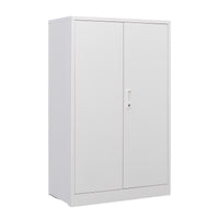 Metal Storage Cabinet with Locking Doors, Adjustable Shelf - Folding Filing Locker for Home Office, School, Garage - White