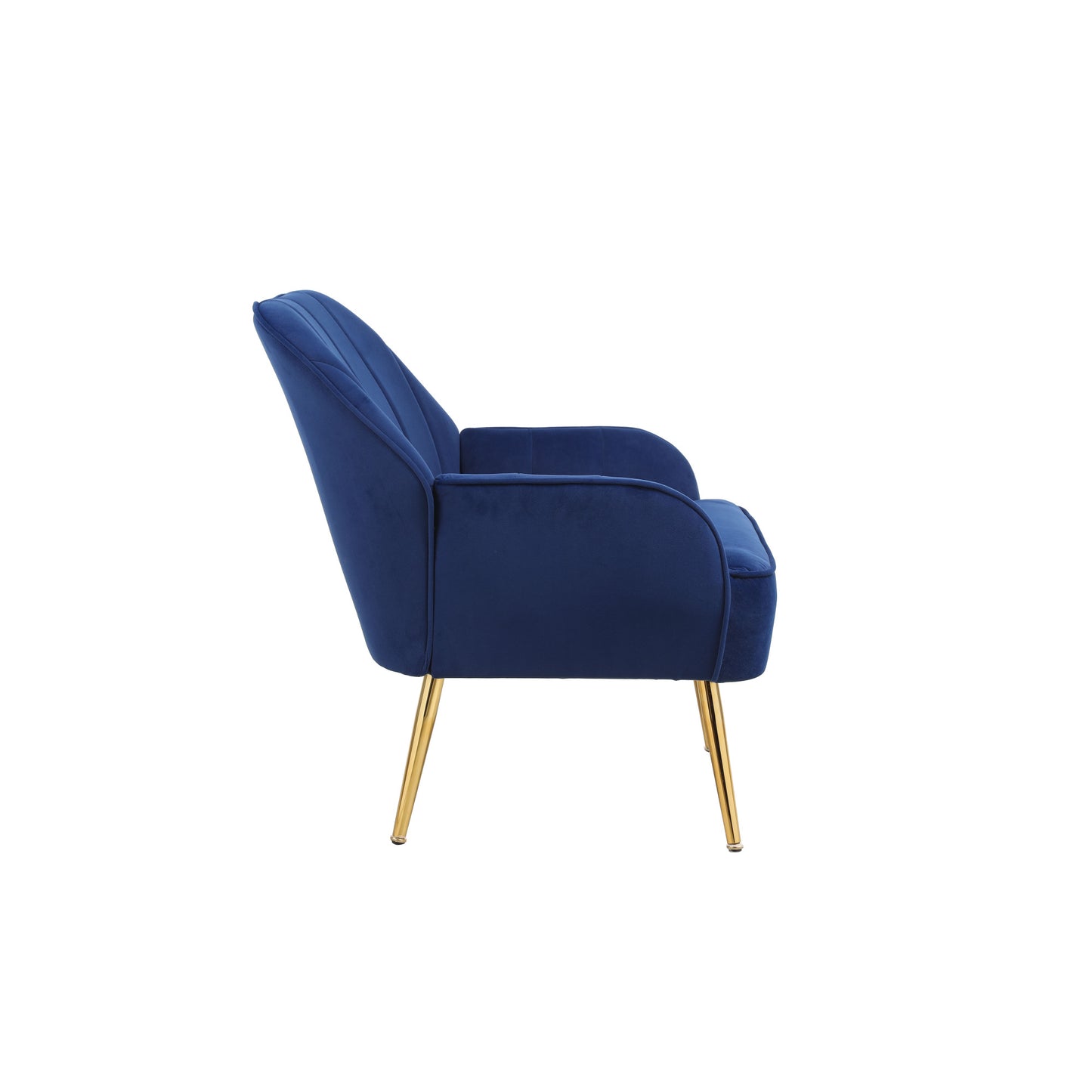 Modern Mid Century Velvet Sherpa Armchair for Living Room, Bedroom, Office - Easy Assembly, Navy