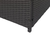 113 Gallon Outdoor Storage Box - Wicker Patio Deck Container with Lid for Cushions, Toys, Towels - Stylish Black Storage Chest