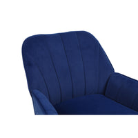 Modern Mid Century Velvet Sherpa Armchair for Living Room, Bedroom, Office - Easy Assembly, Navy