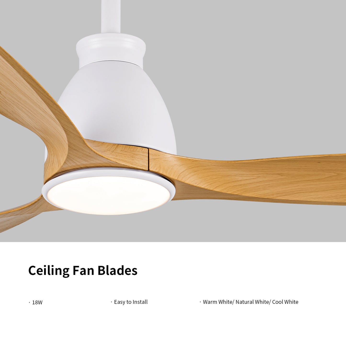 52 Integrated LED Ceiling Fan with Antique Brown Wood Grain Blades, Modern Indoor Ceiling Fan for Living Room, Bedroom, and Dining Area