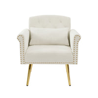 OFF WHITE  velvet armchair with metal  legs