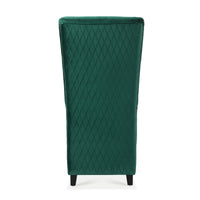 Elegant Green High-Back Velvet Accent Chair with Padded Comfort and Wooden Legs for Living Room or Bedroom