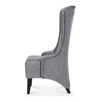 Velvet Accent Chair, 23.03 Wide High-Back Wingback Chair, Comfy Living Room Chair with Soft Padded Seat & Wooden Legs Grey