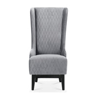 Velvet Accent Chair, 23.03 Wide High-Back Wingback Chair, Comfy Living Room Chair with Soft Padded Seat & Wooden Legs Grey