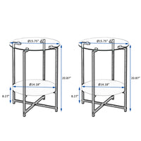 2-Piece Set Clear Tempered Glass End Table & Round Coffee Table for Living Room, Bedroom, Office - Modern Furniture