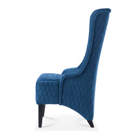 Comfy 23.03 Wide High-Back Velvet Accent Chair, Modern Wingback Chair with Soft Padding & Wooden Legs for Living Room & Bedroom, Blue