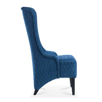 Comfy 23.03 Wide High-Back Velvet Accent Chair, Modern Wingback Chair with Soft Padding & Wooden Legs for Living Room & Bedroom, Blue