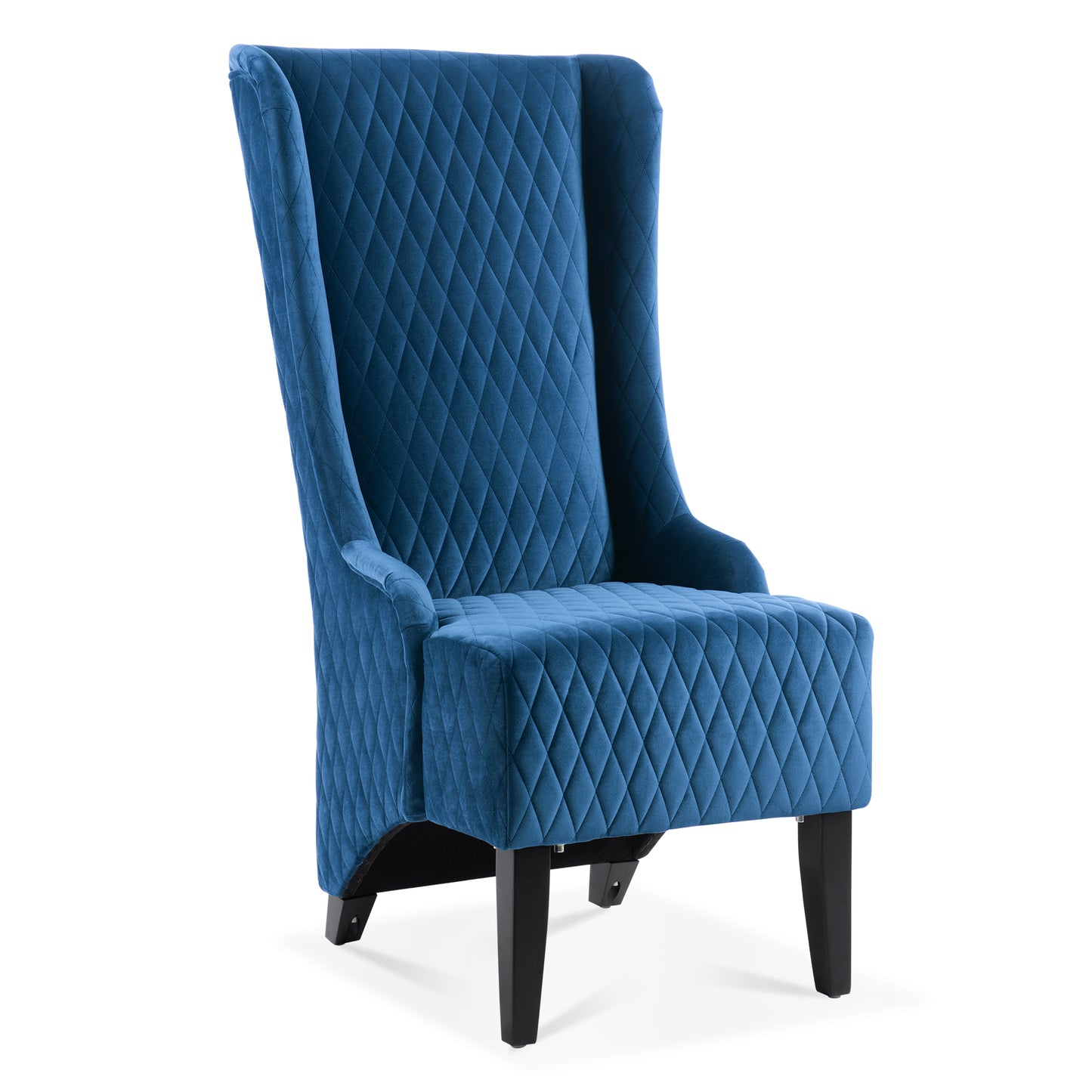 Comfy 23.03 Wide High-Back Velvet Accent Chair, Modern Wingback Chair with Soft Padding & Wooden Legs for Living Room & Bedroom, Blue