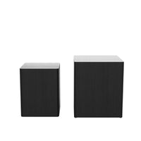 Upgrade MDF Nesting Side Tables Set of 2 - Elegant Black Oak Coffee Tables for Living Room, Office, Bedroom - Versatile End Tables