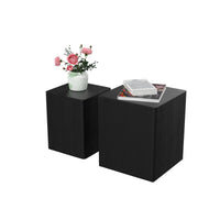 Upgrade MDF Nesting Side Tables Set of 2 - Elegant Black Oak Coffee Tables for Living Room, Office, Bedroom - Versatile End Tables