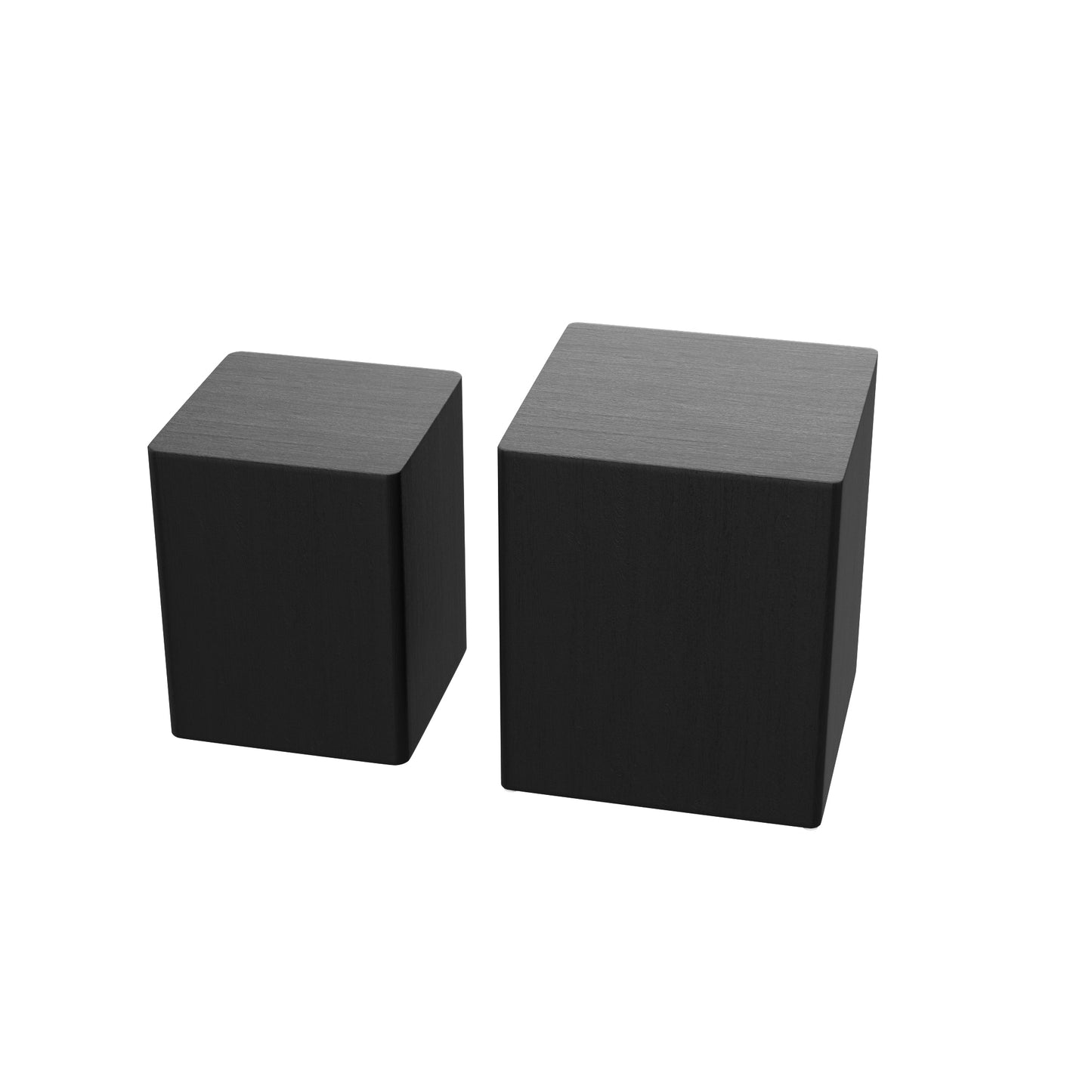 Upgrade MDF Nesting Side Tables Set of 2 - Elegant Black Oak Coffee Tables for Living Room, Office, Bedroom - Versatile End Tables