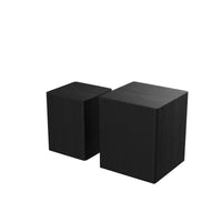 Upgrade MDF Nesting Side Tables Set of 2 - Elegant Black Oak Coffee Tables for Living Room, Office, Bedroom - Versatile End Tables