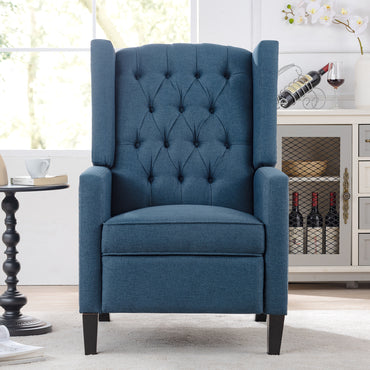 27.16” Wide Manual Wing Chair Recliner - Comfortable Upholstered Armchair for Living Room, Home Theater, Bedroom - Stylish Classic Design