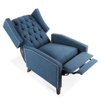 27.16” Wide Manual Wing Chair Recliner - Comfortable Upholstered Armchair for Living Room, Home Theater, Bedroom - Stylish Classic Design