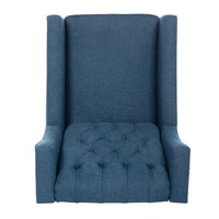 27.16” Wide Manual Wing Chair Recliner - Comfortable Upholstered Armchair for Living Room, Home Theater, Bedroom - Stylish Classic Design