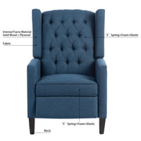 27.16” Wide Manual Wing Chair Recliner - Comfortable Upholstered Armchair for Living Room, Home Theater, Bedroom - Stylish Classic Design