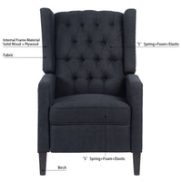 27.16 Wide Manual Wing Chair Recliner - Comfortable Upholstered Armchair for Living Room, Bedroom, and Office - Classic Design