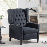 27.16 Wide Manual Wing Chair Recliner - Comfortable Upholstered Armchair for Living Room, Bedroom, and Office - Classic Design