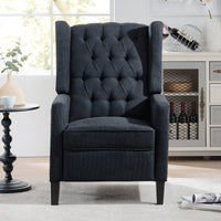 27.16 Wide Manual Wing Chair Recliner - Comfortable Upholstered Armchair for Living Room, Bedroom, and Office - Classic Design