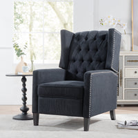 27.16 Wide Manual Wing Chair Recliner - Comfortable Upholstered Armchair for Living Room, Bedroom, and Office - Classic Design